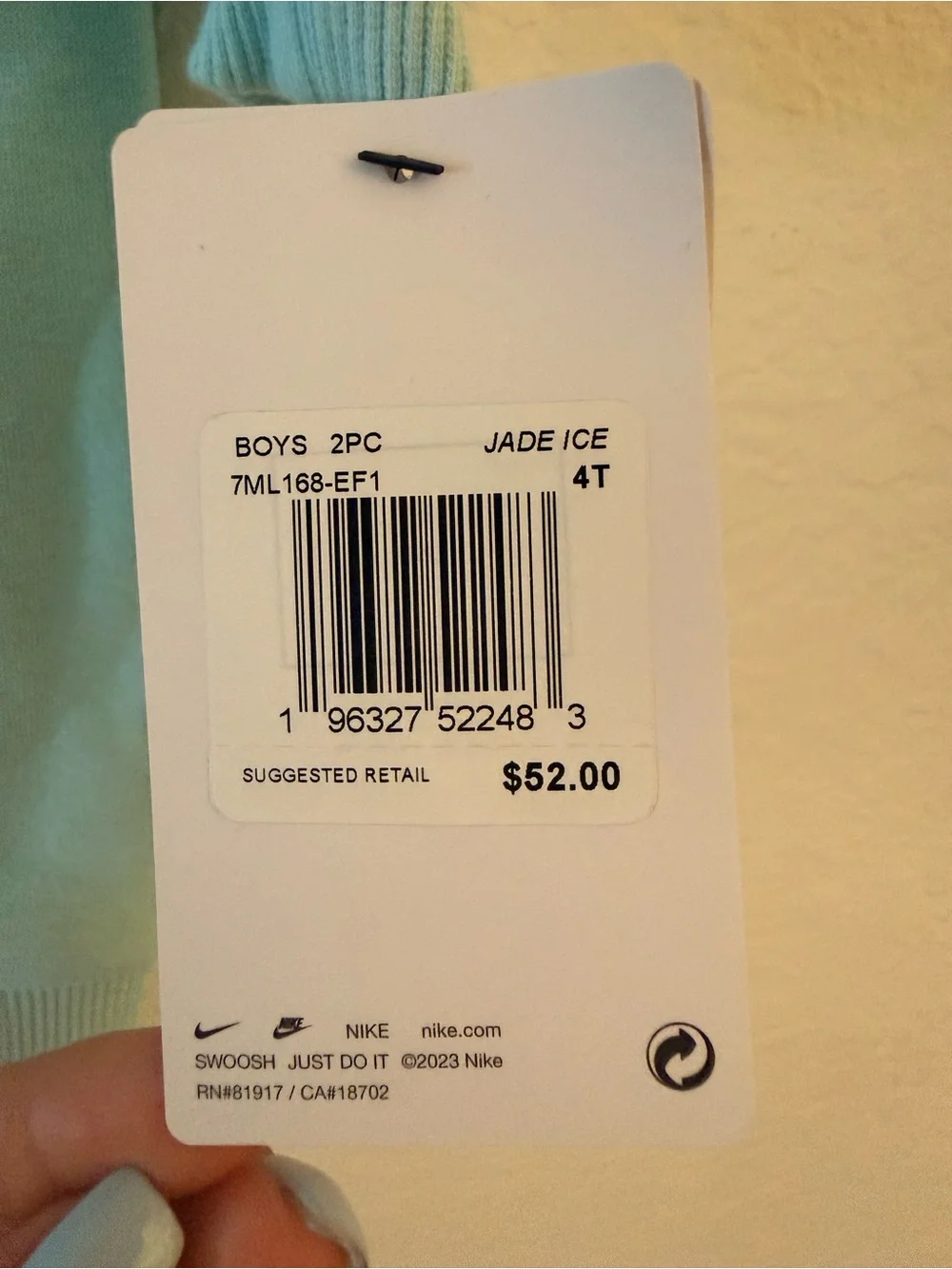 Nike Jade Ice Kids Two-Piece Set with White Logos - Picture 3 of 3